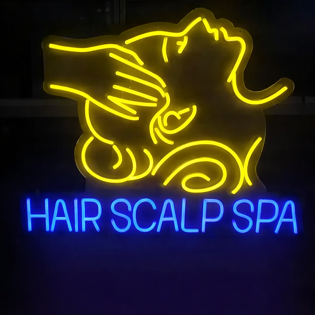 Hair Scalp Spa LED Neon Sign Yellow Pink Massage Neon Light for Salon Beauty Spa Wall Decor