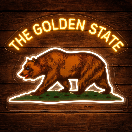California Golden State Bear LED Neon Sign for Home Bar Wall Decor