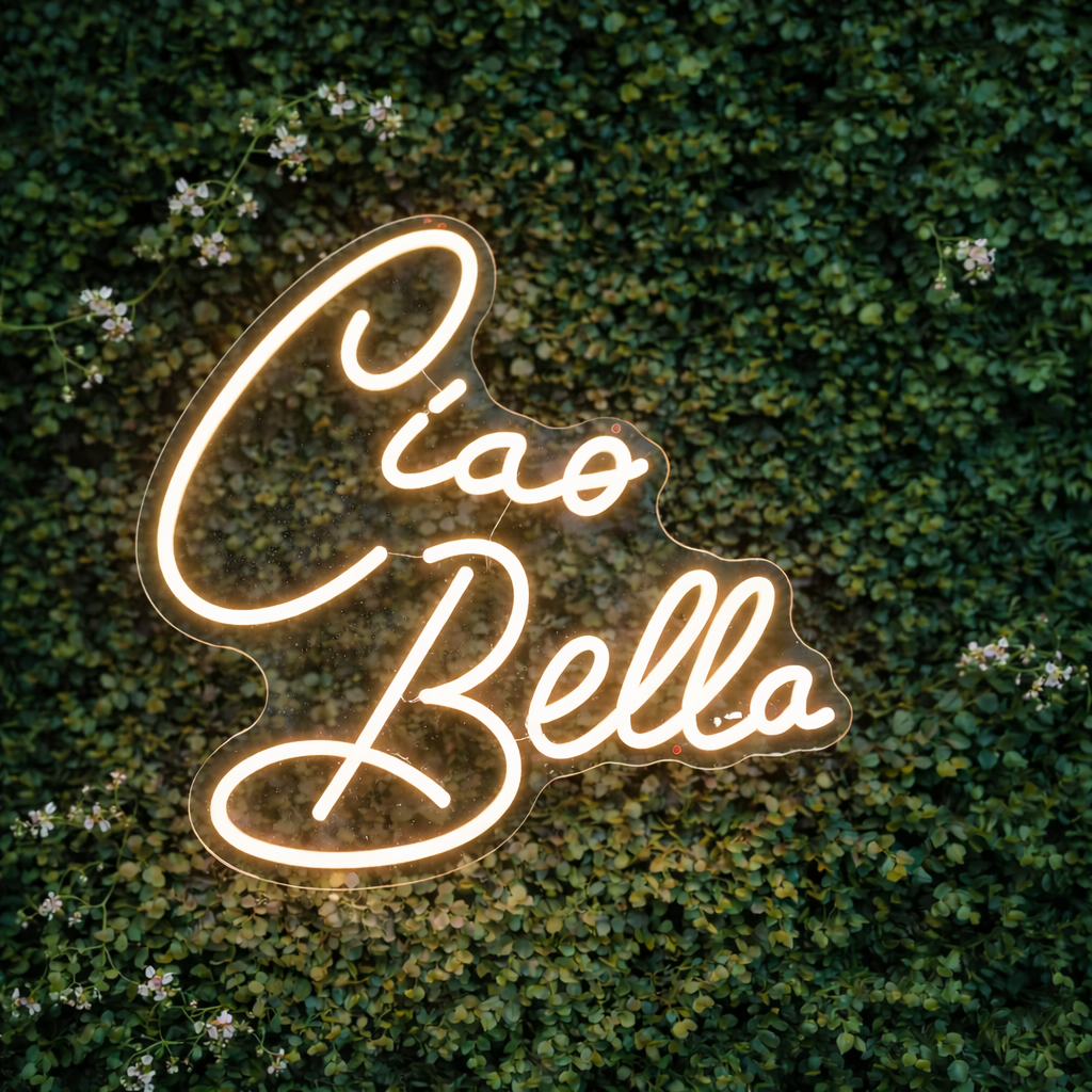 Ciao Bella Script LED Neon Sign for Bedroom Wall Decor Aesthetic Light