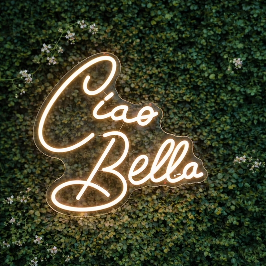 Ciao Bella Script LED Neon Sign for Bedroom Wall Decor Aesthetic Light