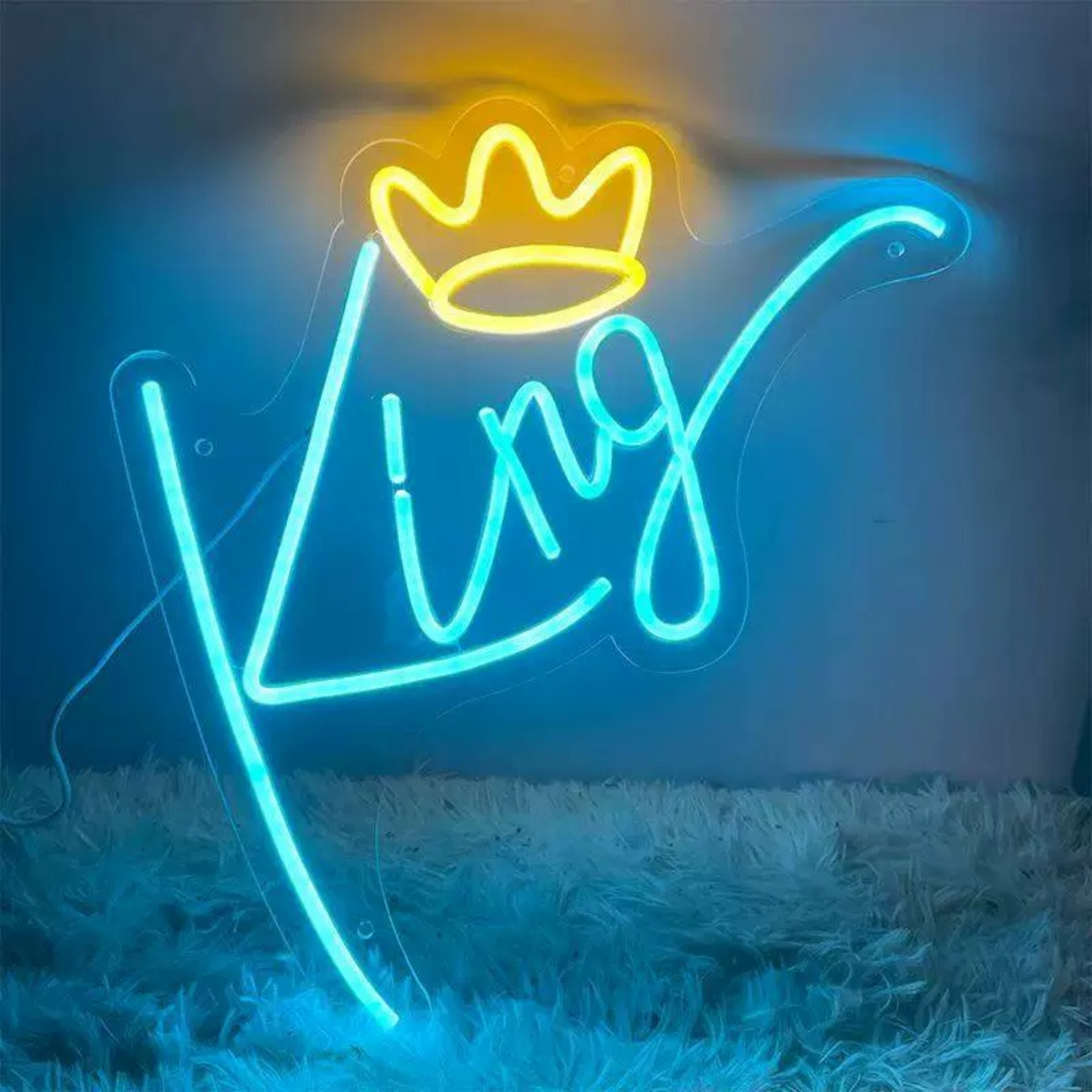 Princess Crown King Neon Sign for Bedroom Aesthetic Wall Decor LED Light