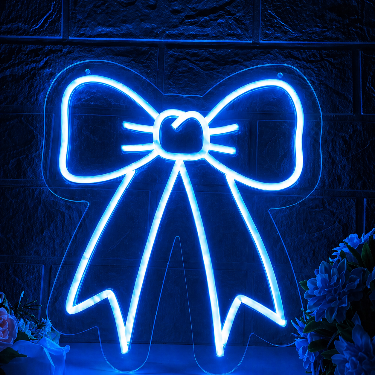 Pink Bow LED Neon Sign Cute Ribbon Neon Light Wall Decor for Bedroom Girls Room Party Decoration