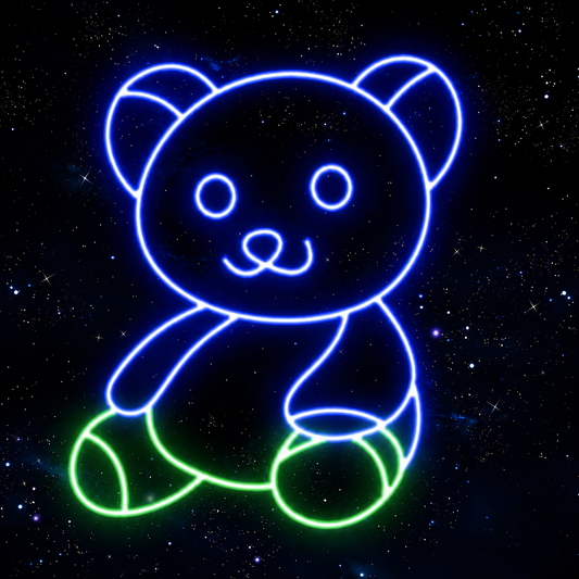 Teddy Bear LED Neon Sign Blue Red Cute Bear Neon Light Wall Decor for Bedroom Kids Room