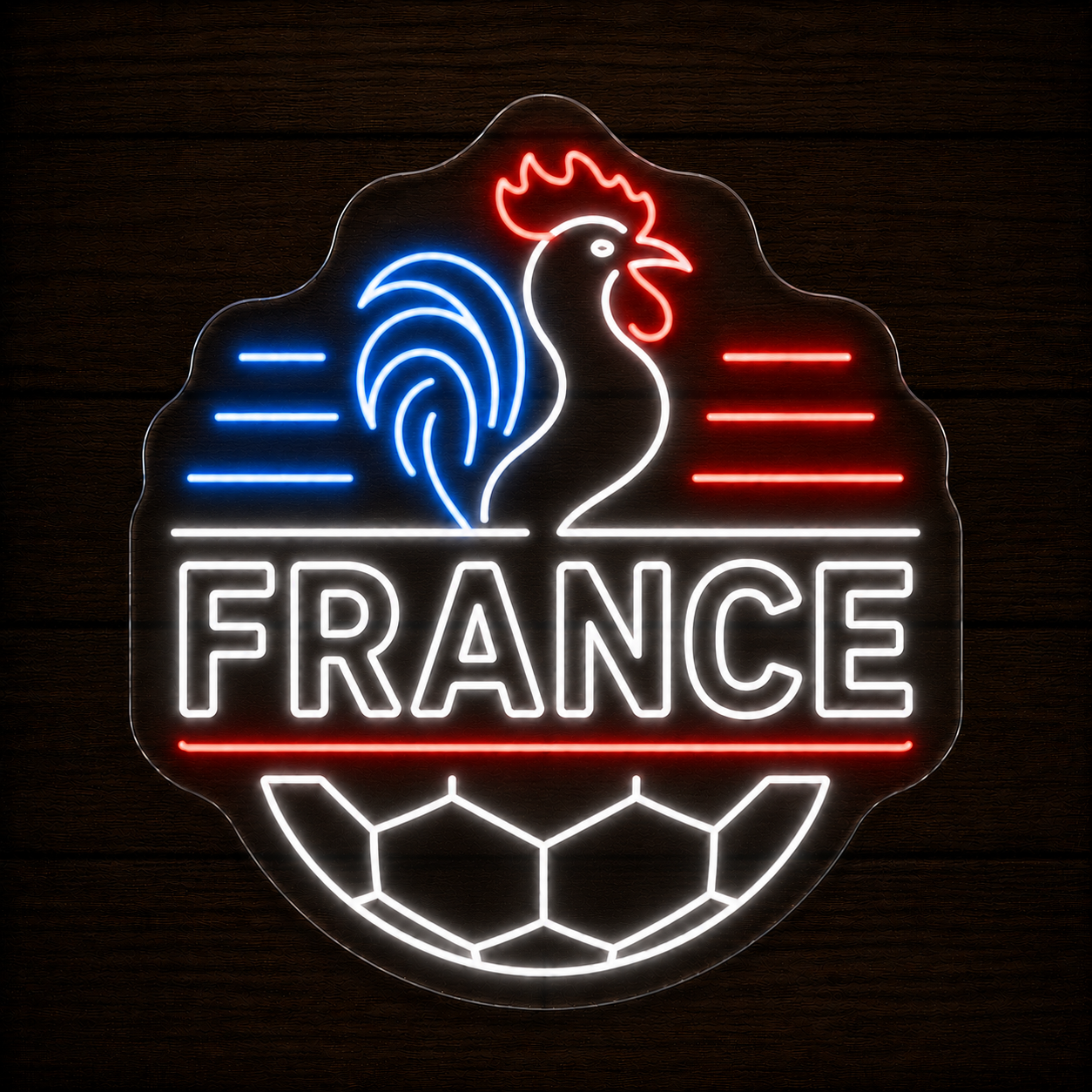 France Soccer LED Neon Sign Football Neon Light Wall Decor for Sports Bar Game Room