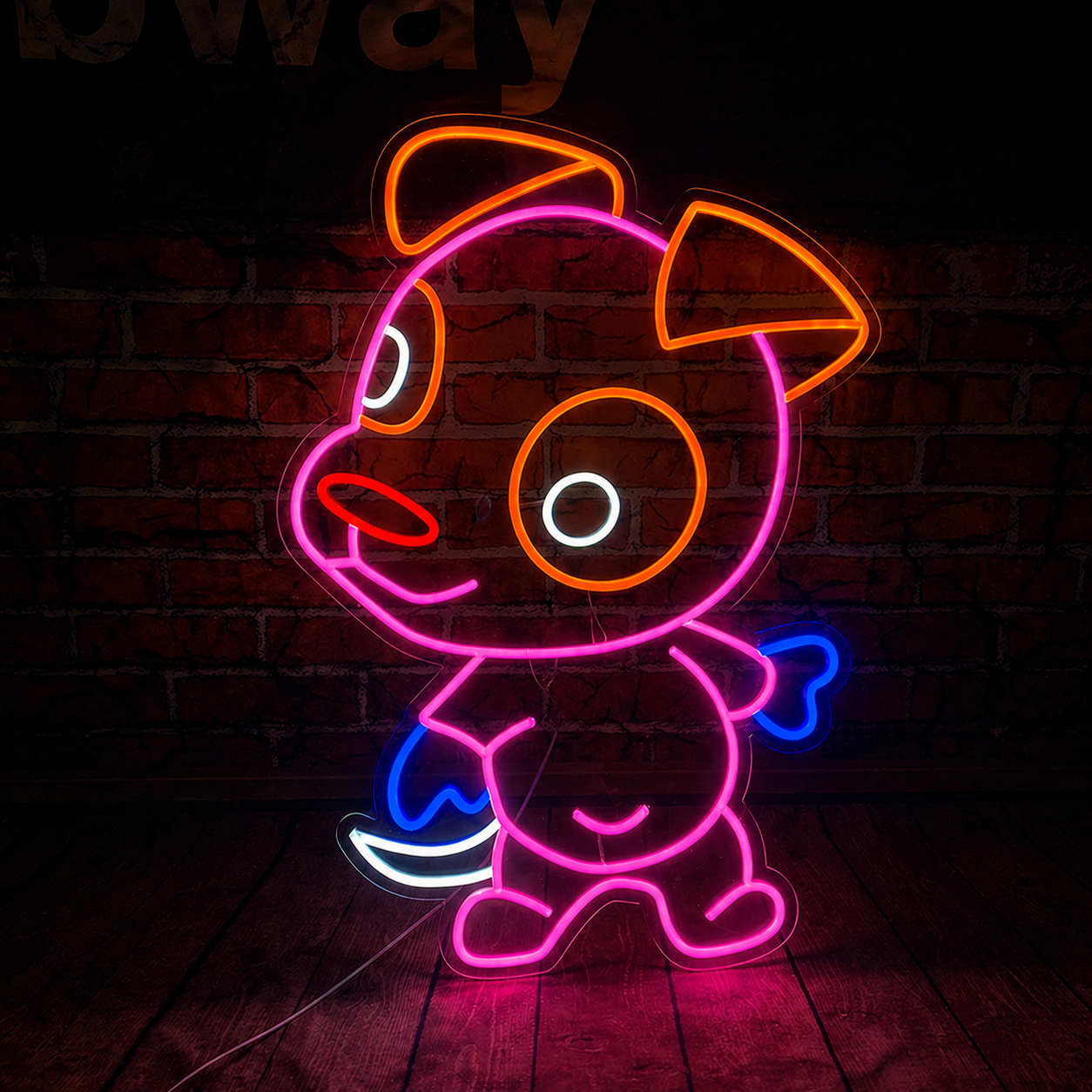 Cartoon Dog LED Neon Sign Cute Puppy Neon Light for Kids Room Wall Decor