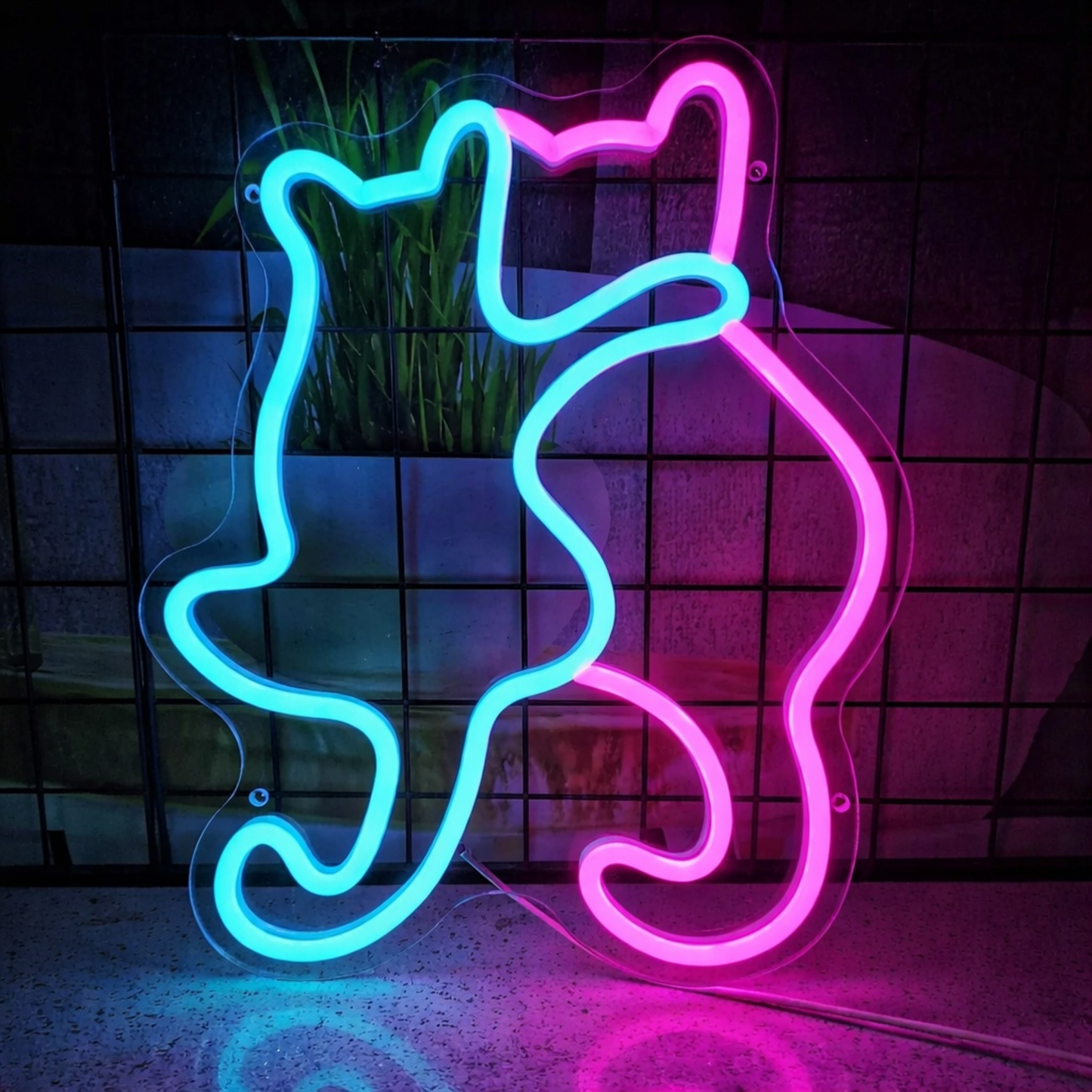Dual Wave LED Neon Sign for Bedroom, Living Room & Modern Wall Decor