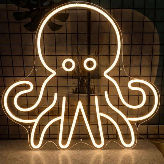 Cute Octopus LED Neon Sign for Kids Room Aquarium Bar Wall Decor