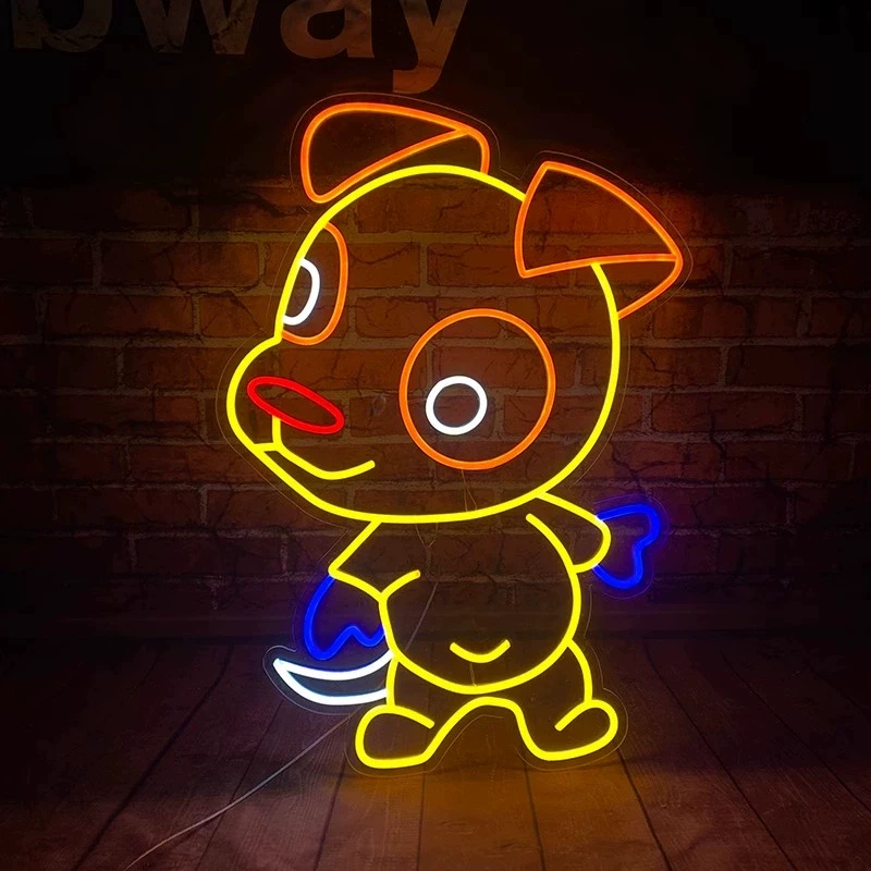 Cartoon Dog LED Neon Sign Cute Puppy Neon Light for Kids Room Wall Decor