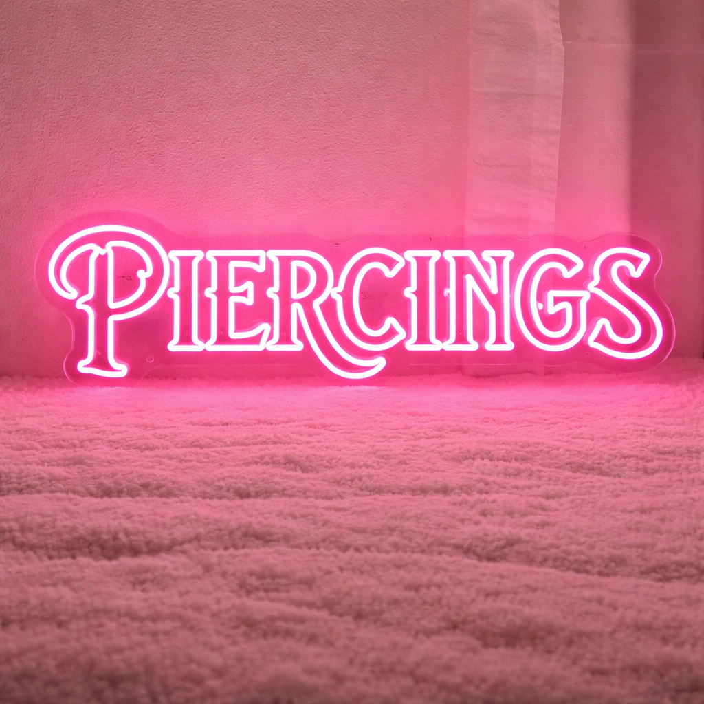 Piercing Studio LED Neon Sign for Tattoo Shop, Salon & Studio Wall Decor