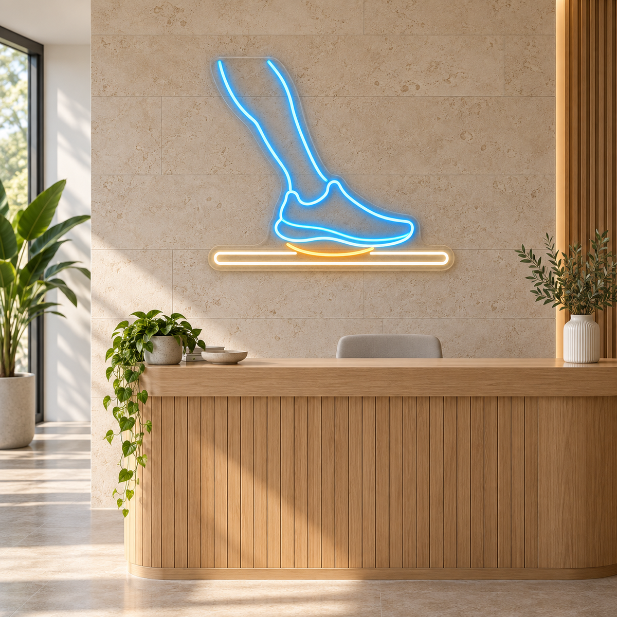 Balance Training LED Neon Sign for Sports Medicine Clinics - interior setting