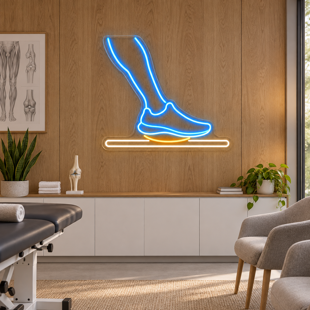 Balance Training LED Neon Sign for Sports Medicine Clinics - interior setting
