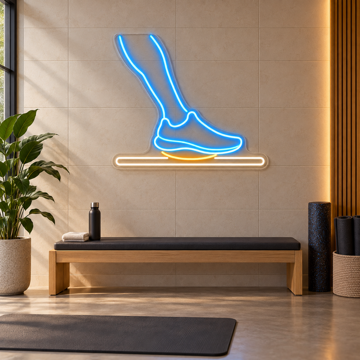 Balance Training LED Neon Sign for Sports Medicine Clinics - interior setting