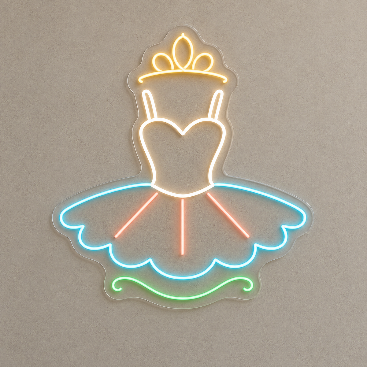 Ballet Tutu & Tiara LED Neon Sign for Ballet Schools - design reference