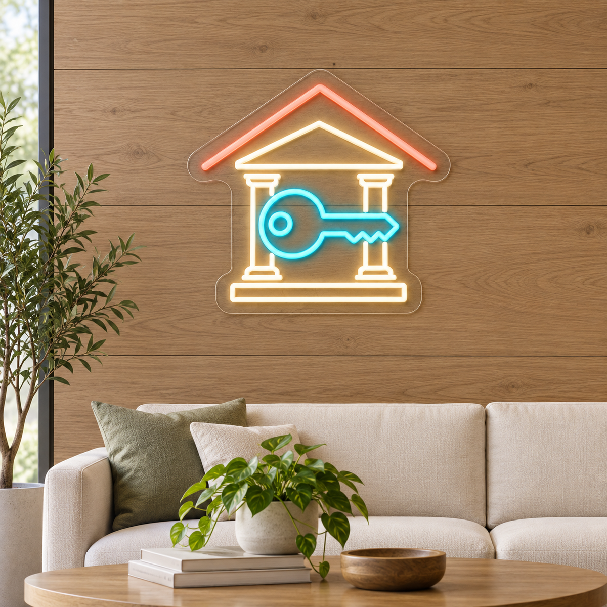 Bank Facade & Key LED Neon Sign for Bank Branches - interior setting