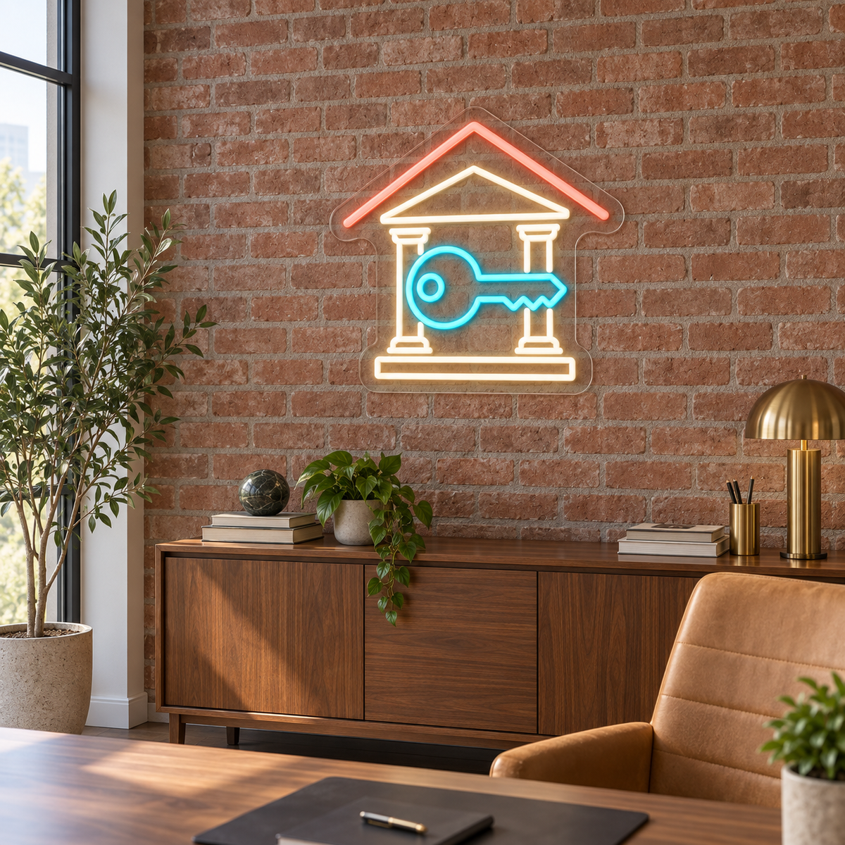 Bank Facade & Key LED Neon Sign for Bank Branches - interior setting