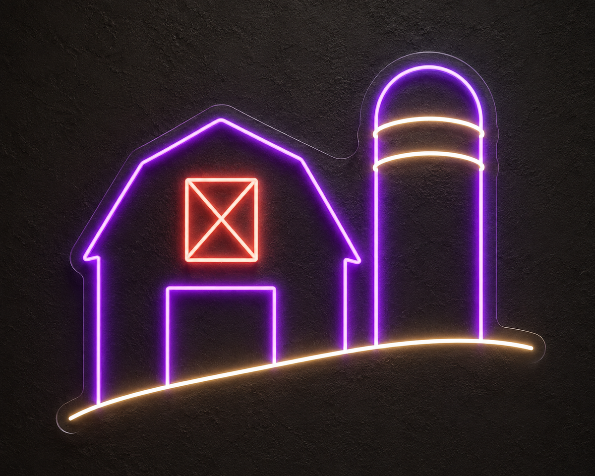 Barn and Silo LED Neon Sign for Farmhouse Decor - design reference