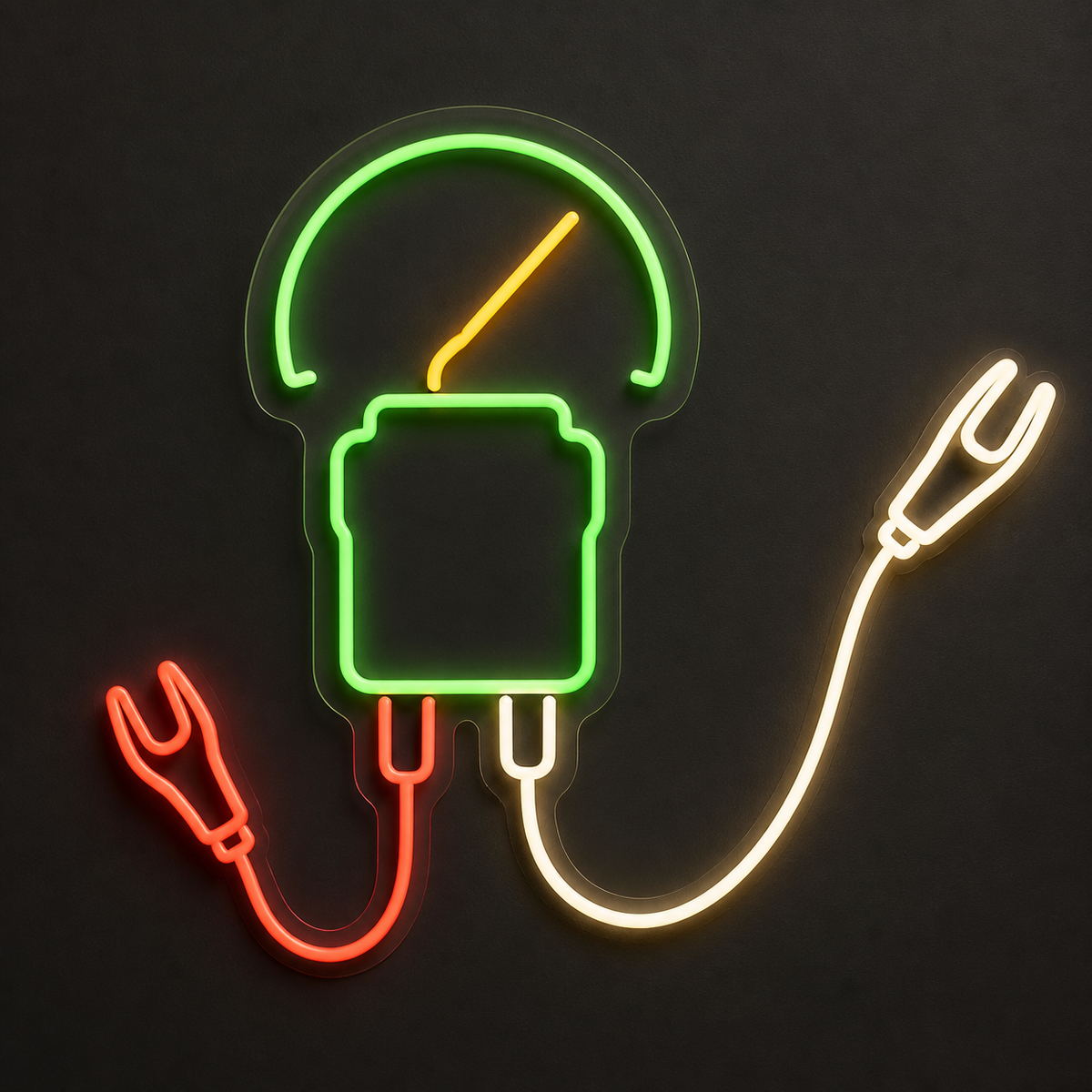 Battery Tester & Clips LED Neon Sign for Car Battery Shops - design reference