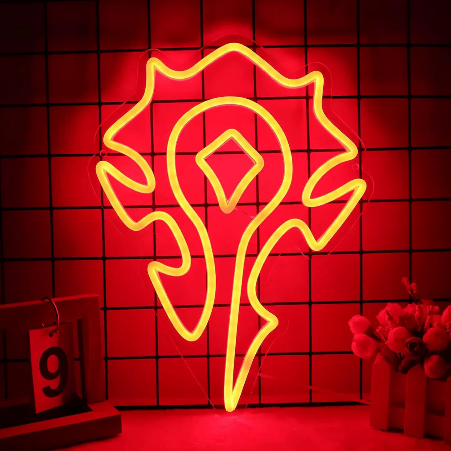 Flame Emblem LED Neon Sign Red Yellow Fire Neon Light Wall Decor for Bedroom Game Room