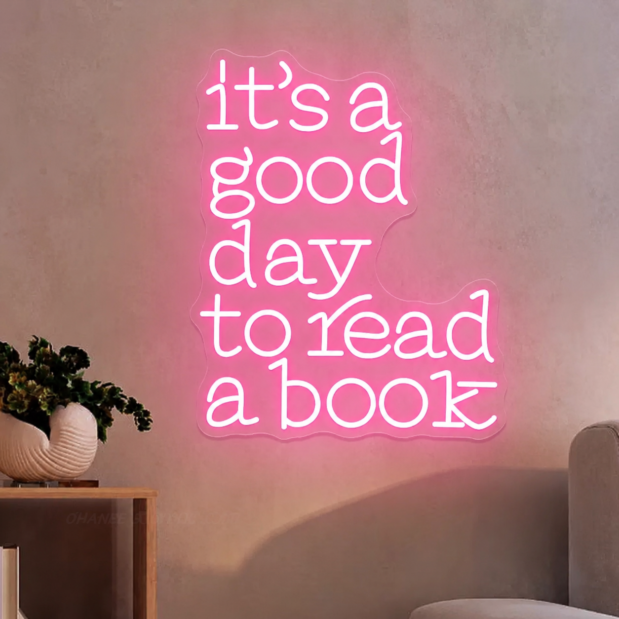 It’s a Good Day to Read a Book LED Neon Sign Warm White Inspirational Wall Light for Bedroom Reading Nook Decor