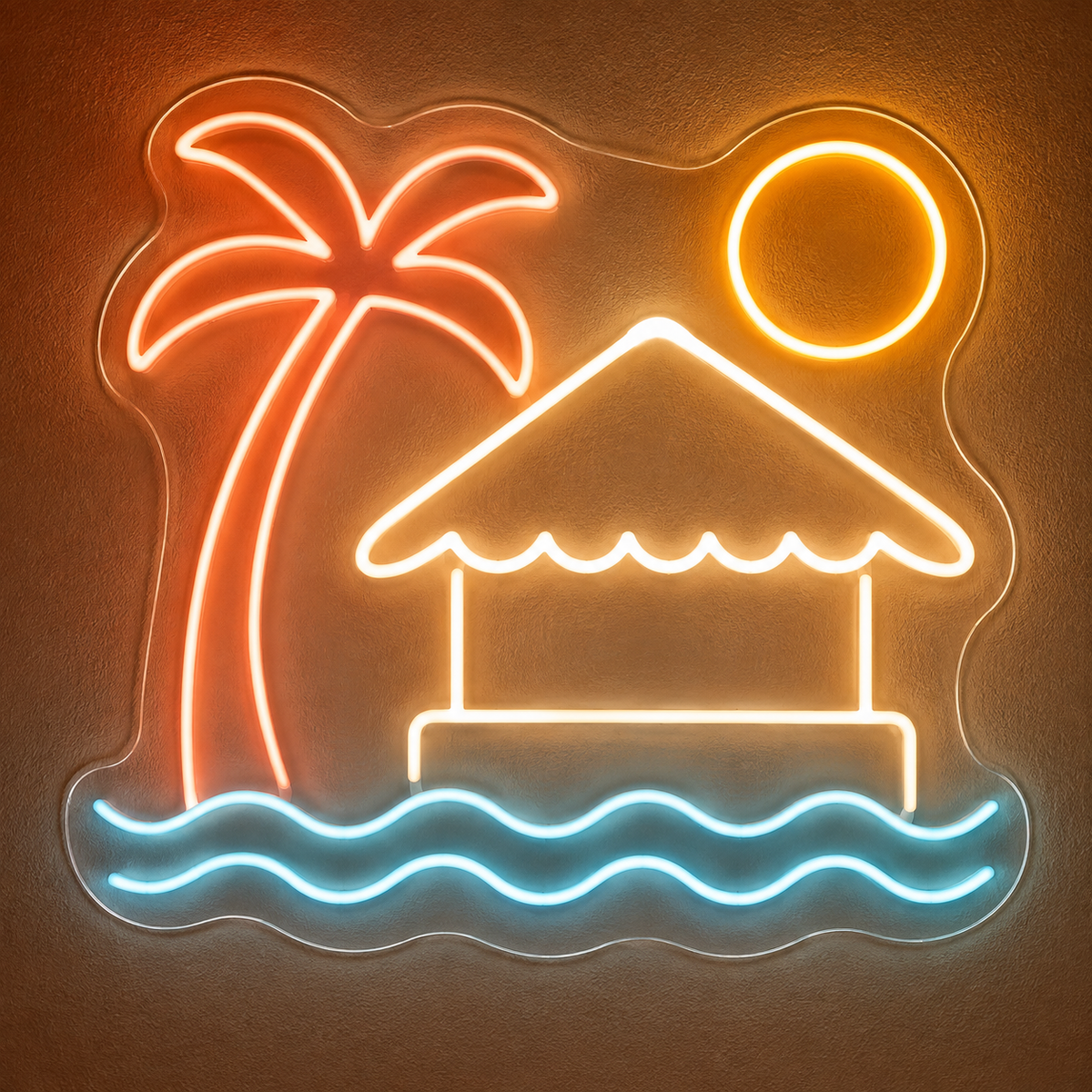 Beach Cabana & Palm LED Neon Sign for Resorts - design reference