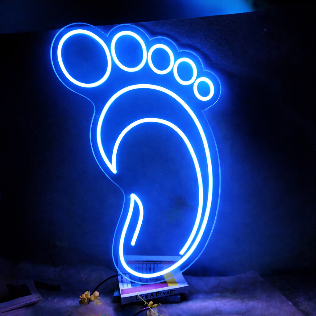 Minimalist Warm White LED Neon Line Art Sign for Modern Wall Decor