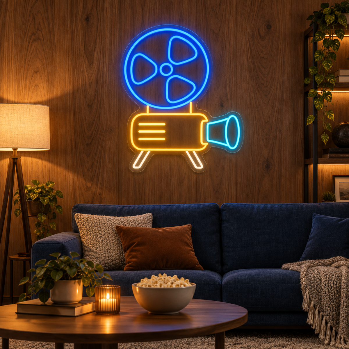Cinema Projector LED Neon Sign for Movie Theaters - interior setting