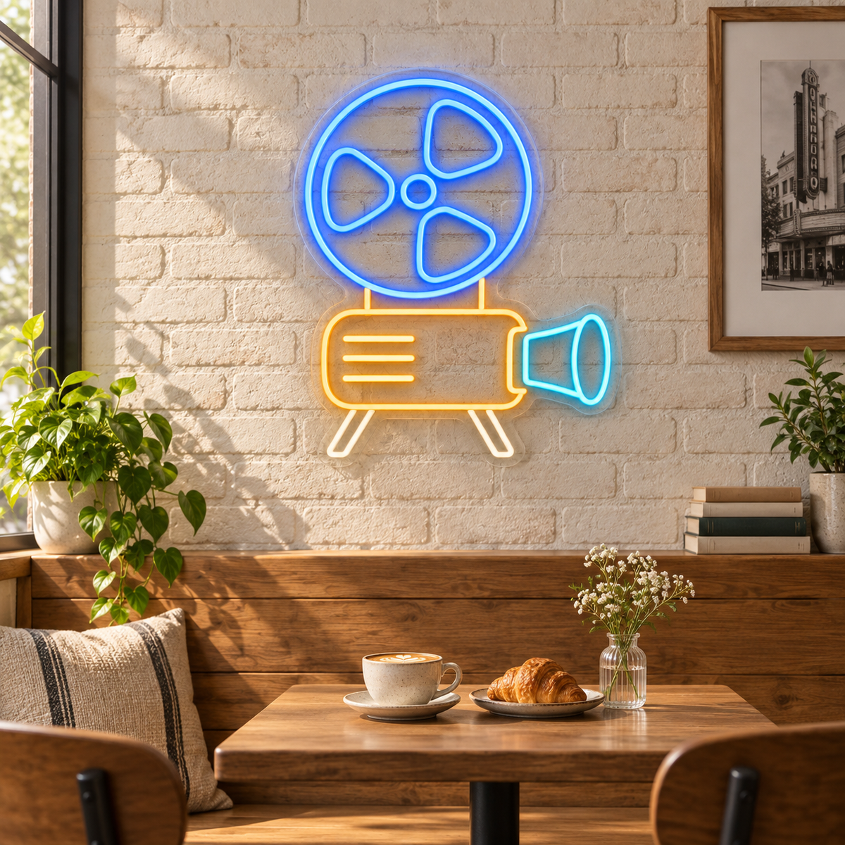 Cinema Projector LED Neon Sign for Movie Theaters - interior setting