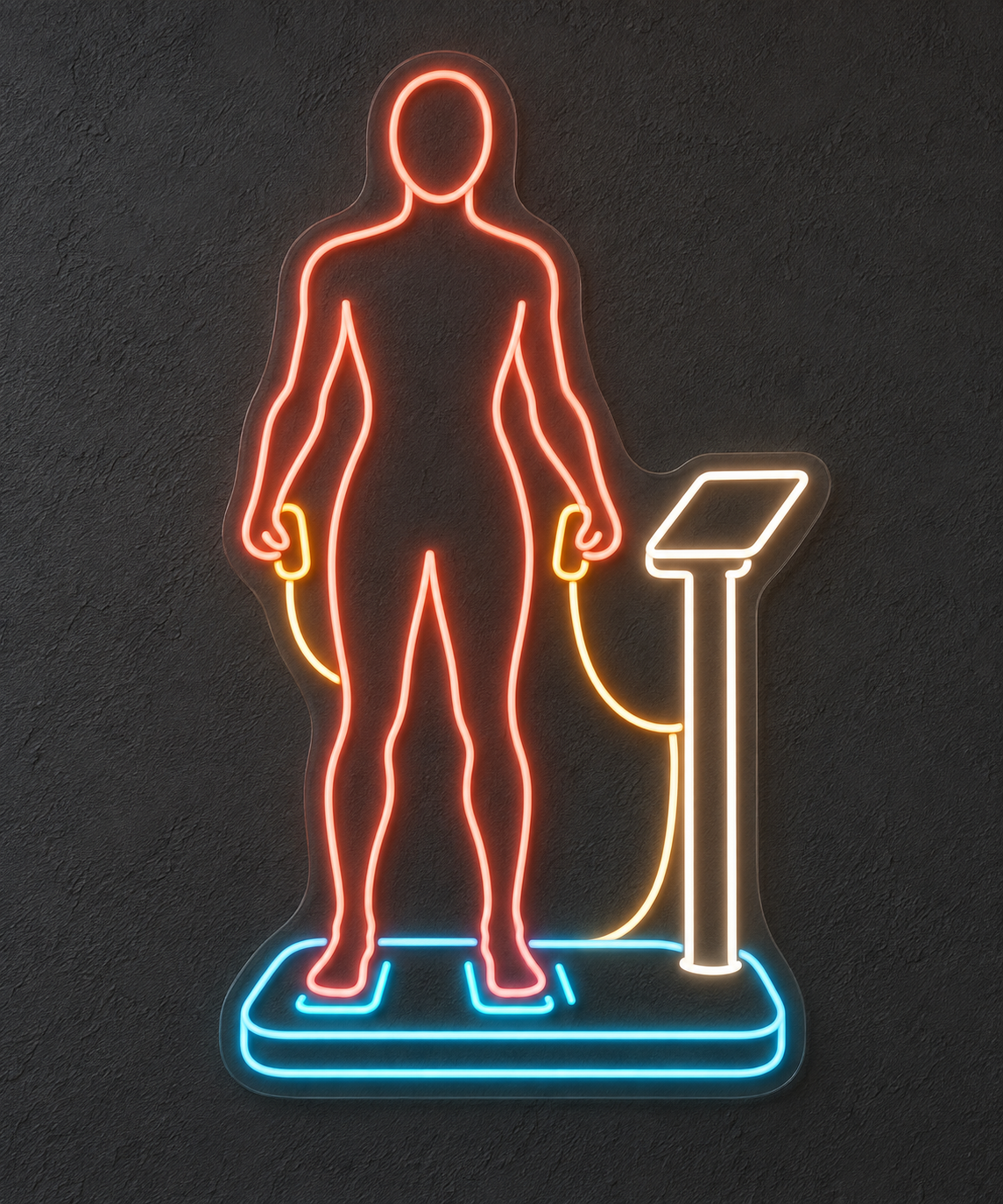 Body Assessment LED Neon Sign for Nutrition Centers - design reference