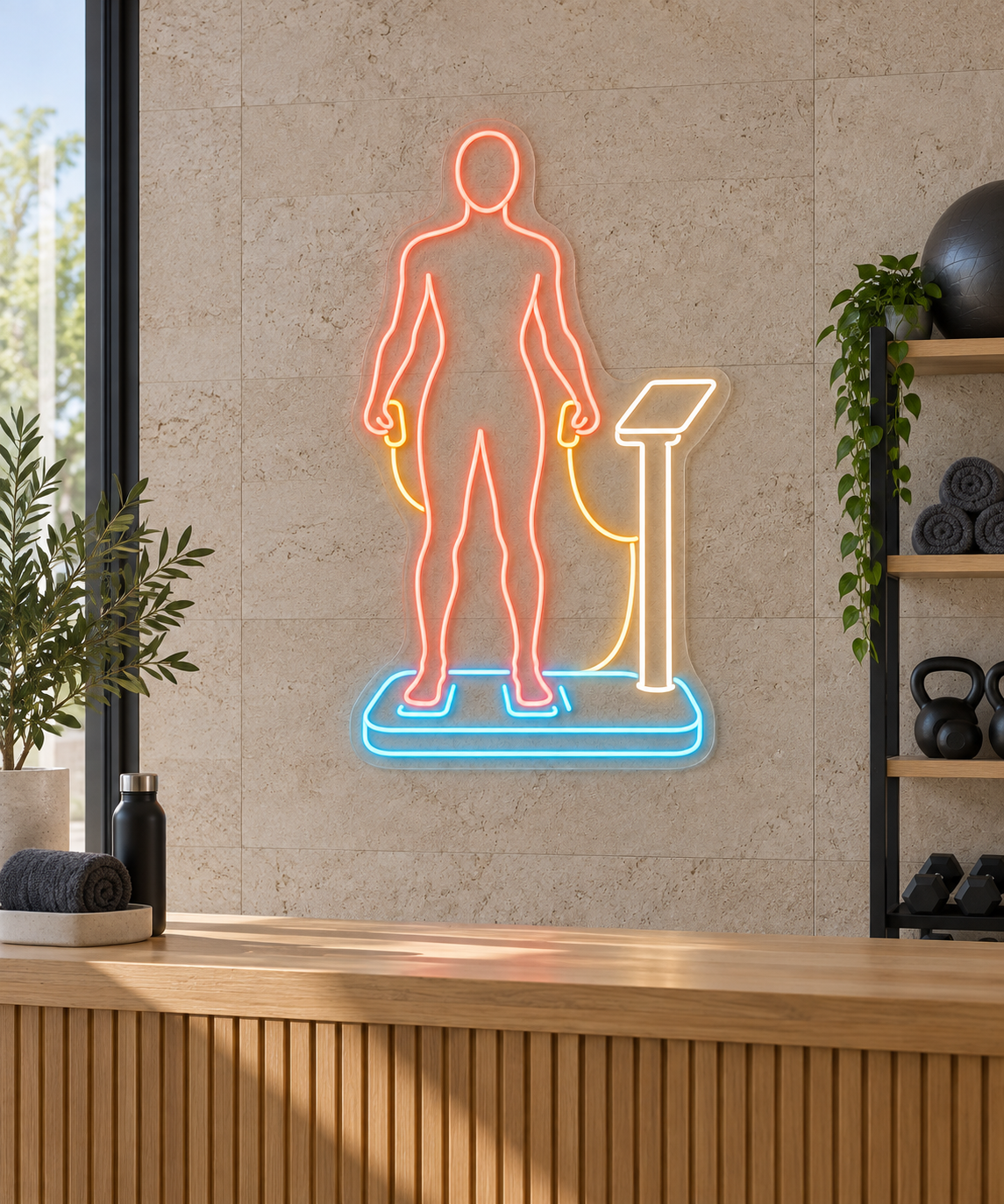 Body Assessment LED Neon Sign for Nutrition Centers - interior setting