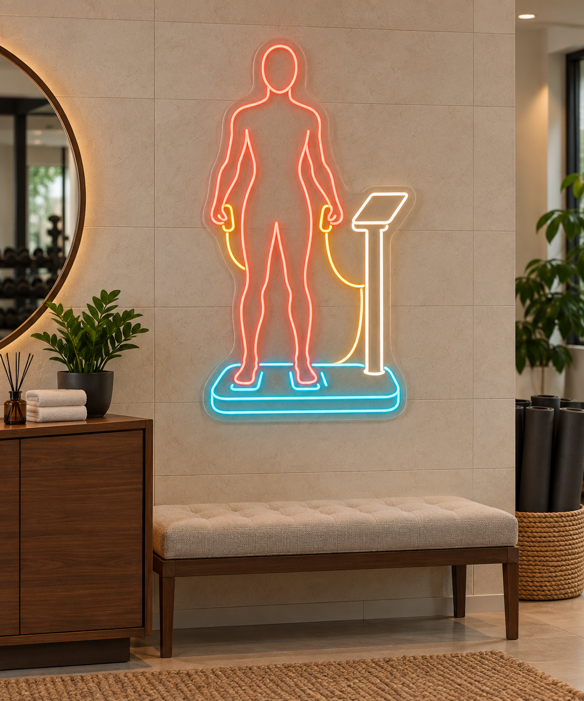 Body Assessment LED Neon Sign for Nutrition Centers - interior setting