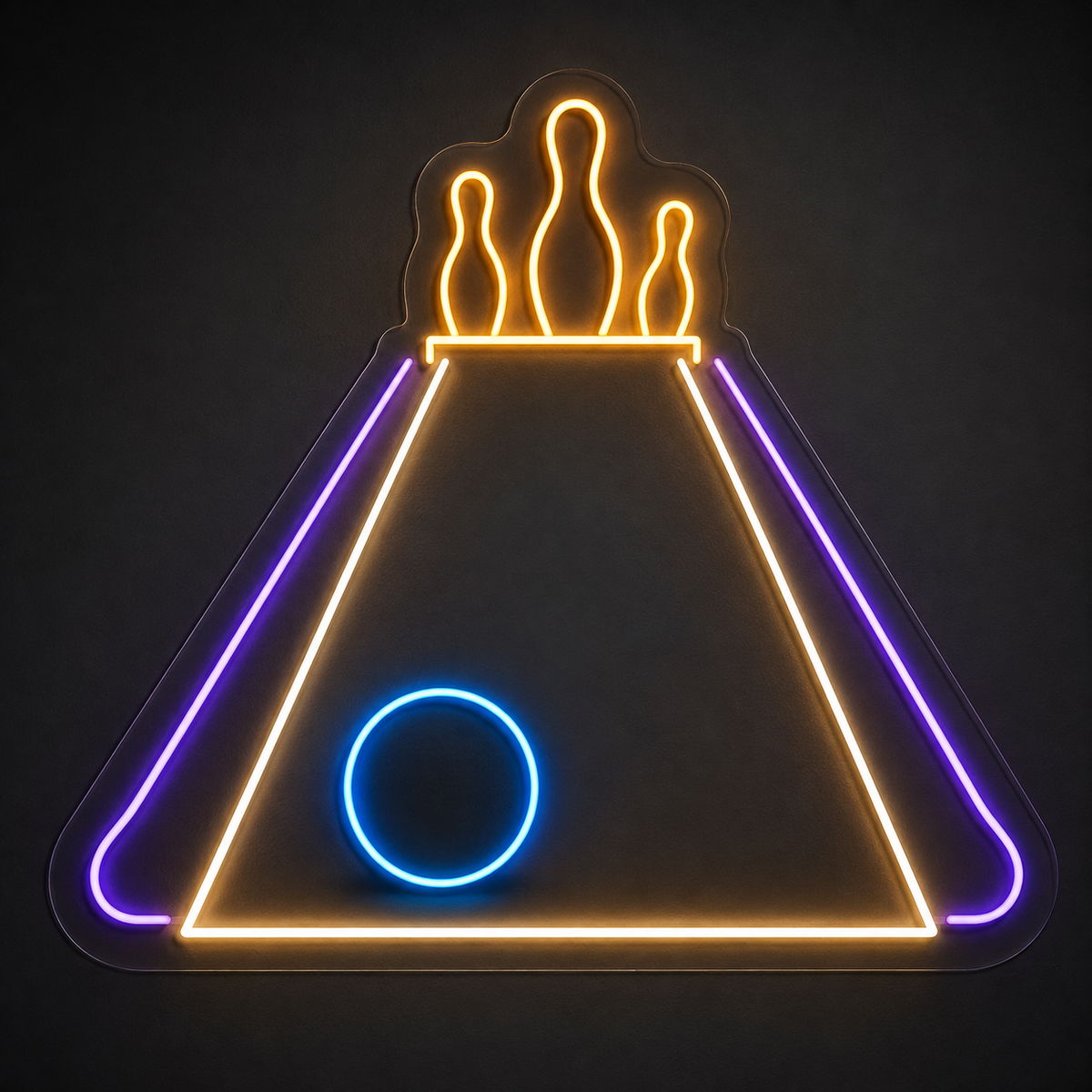 Bowling Lane & Pins LED Neon Sign for Bowling Centers - design reference