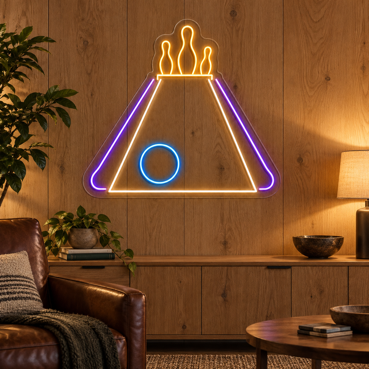 Bowling Lane & Pins LED Neon Sign for Bowling Centers - interior setting