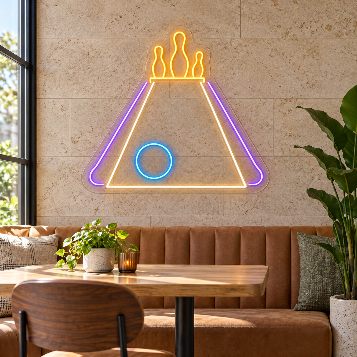 Bowling Lane & Pins LED Neon Sign for Bowling Centers - interior setting