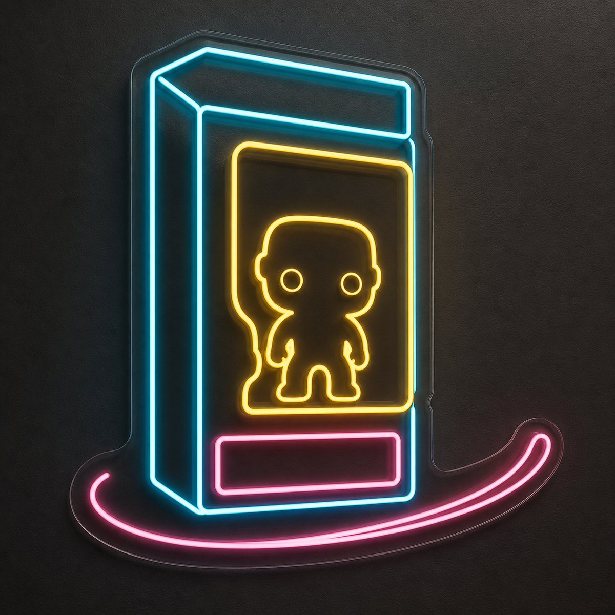 Boxed Collectible Figure LED Neon Sign for Collectors' Rooms - design reference
