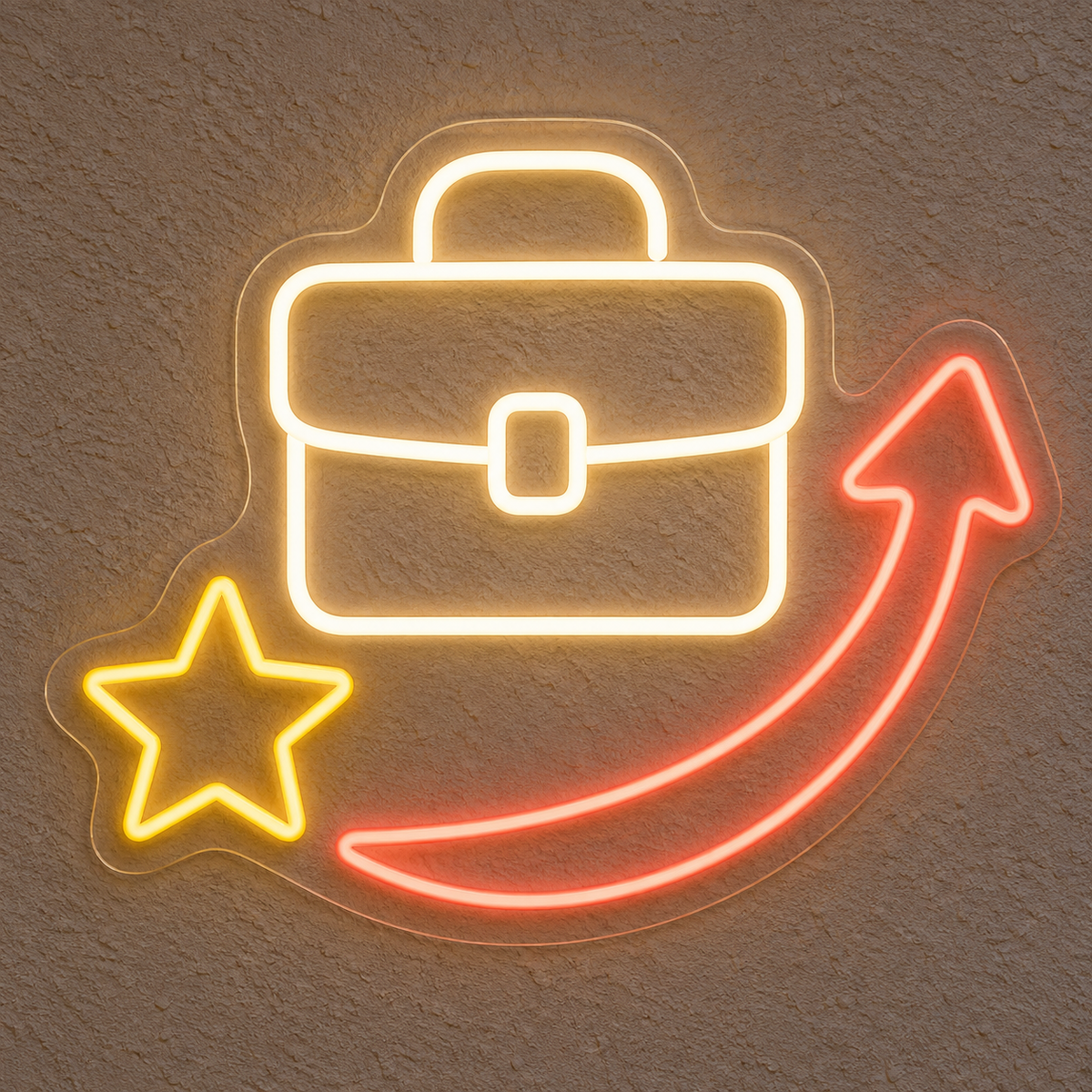 Briefcase & Star LED Neon Sign for Employment Agencies - design reference