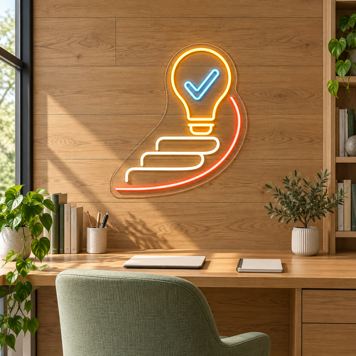 Steps to Bright Ideas LED Neon Sign for Test Prep Centers - interior setting