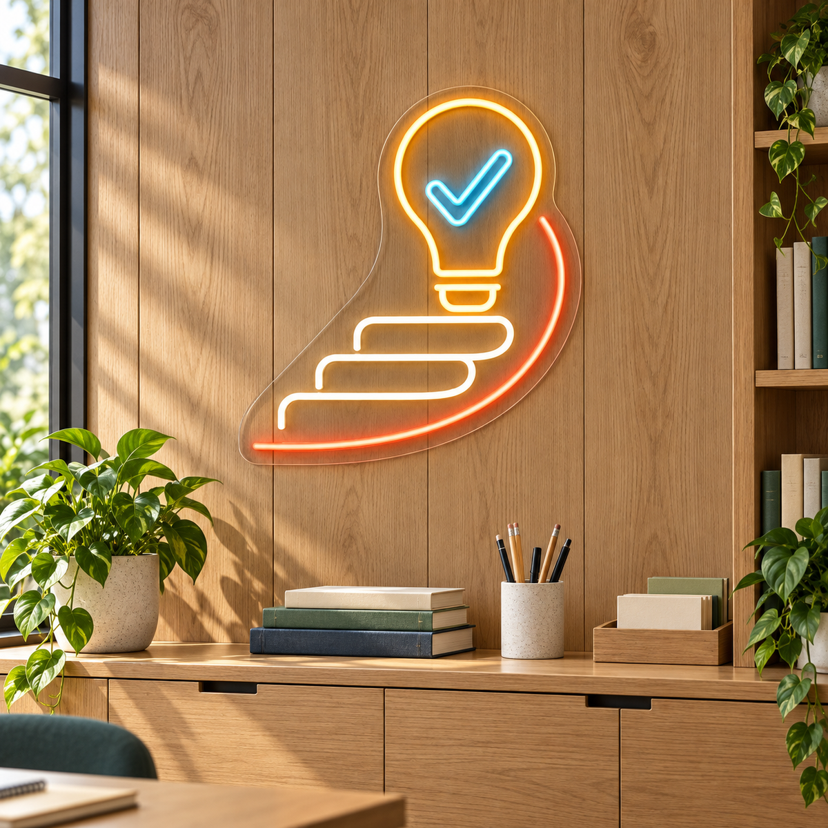Steps to Bright Ideas LED Neon Sign for Test Prep Centers - interior setting