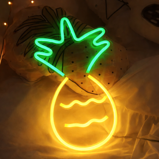 Pineapple LED Neon Sign Tropical Wall Decor for Bedroom Bar Party