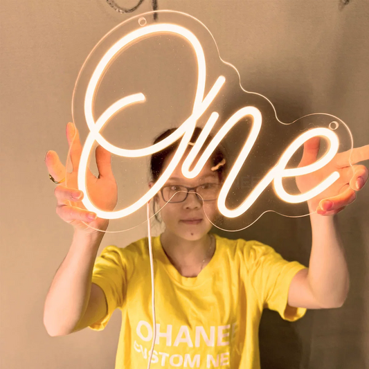 One Script LED Neon Sign Warm White Custom Name Neon Light Wall Decor for Bedroom Wedding Party
