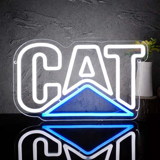 Industrial CAT Style LED Neon Sign with Mountain Shape for Garage Wall Decor