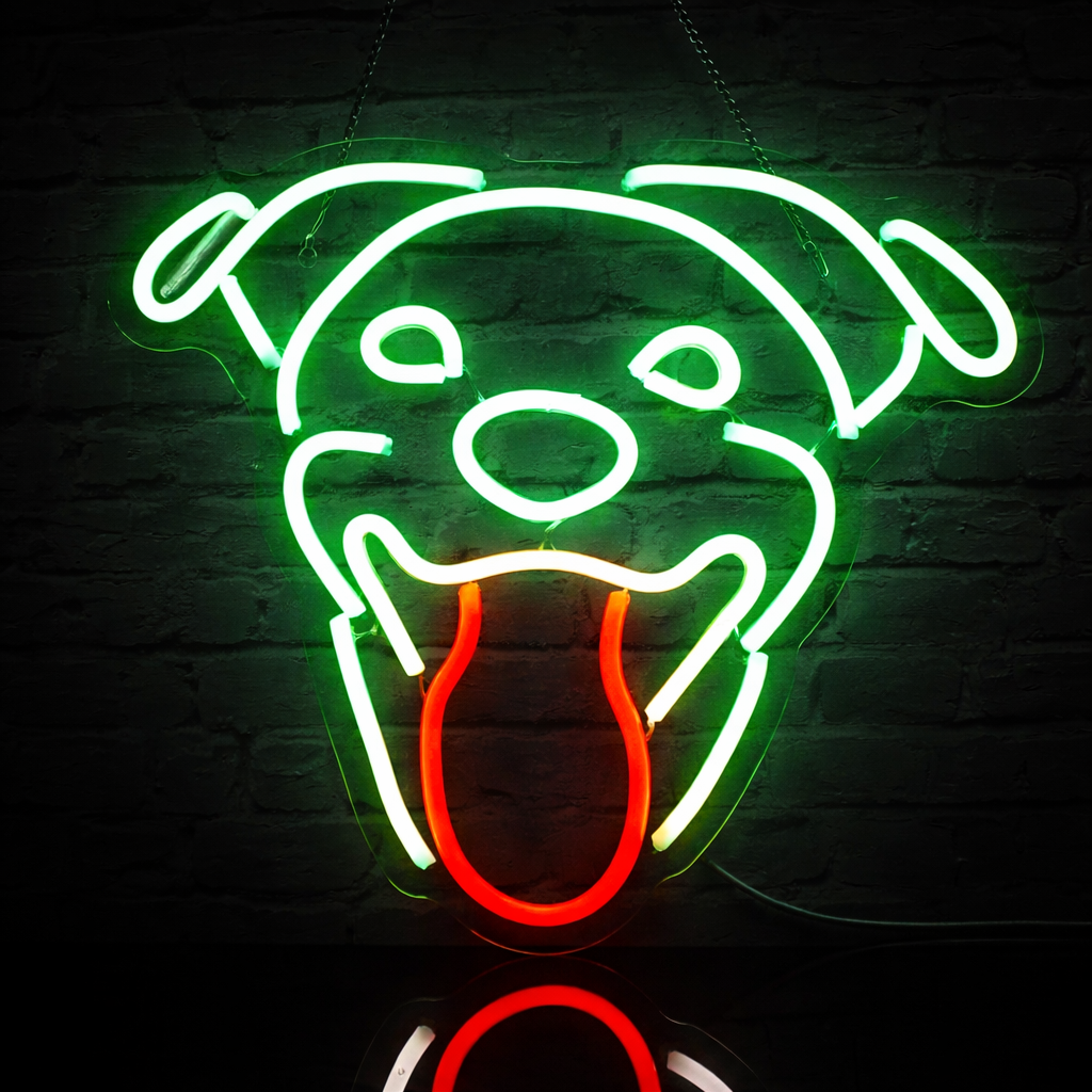 Dog Face LED Neon Sign Cute Pet Neon Light for Home and Pet Shop Decor