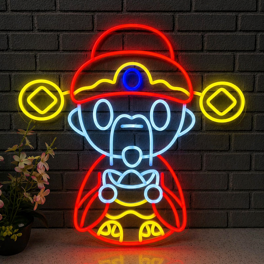 Cute Cartoon Boy LED Neon Sign Colorful Character Neon Light Wall Decor for Kids Room Game Room Shop Display