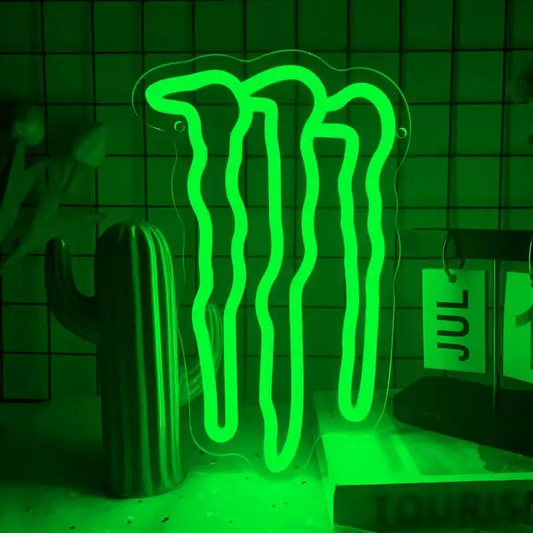 Green Claw Style LED Neon Sign for Gaming Room Bar Wall Decor