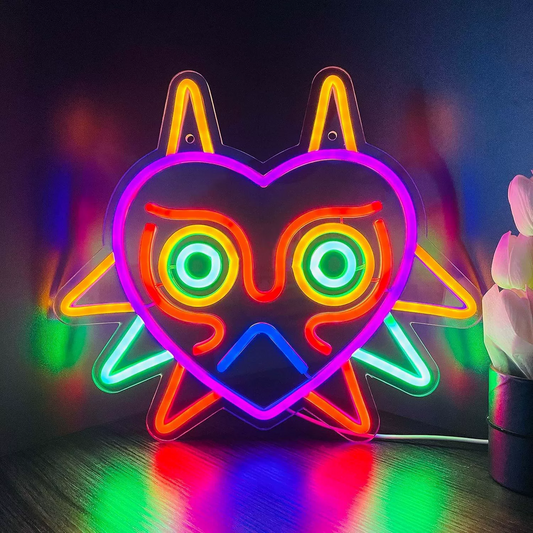Colorful Mask LED Neon Sign Gaming Fantasy Neon Light Wall Decor for Bedroom Game Room