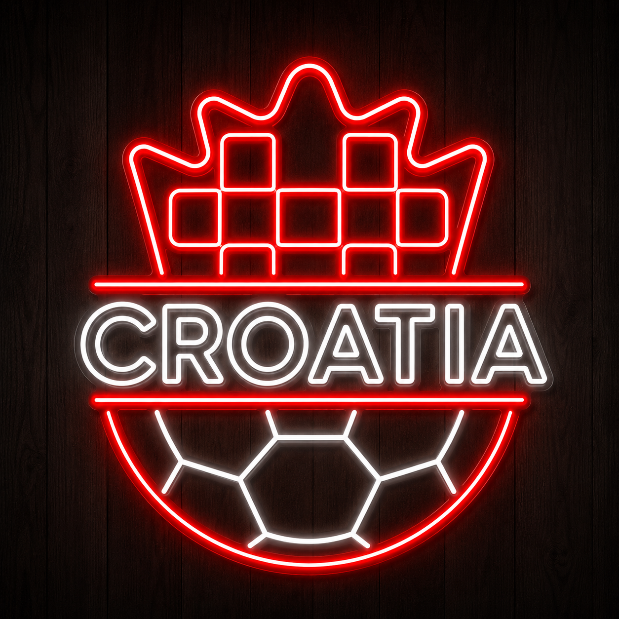 Croatia Soccer LED Neon Sign Croatian Football Neon Light Wall Decor for Sports Bar Game Room