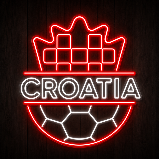 Croatia Soccer LED Neon Sign Croatian Football Neon Light Wall Decor for Sports Bar Game Room