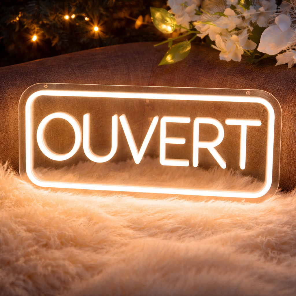 Ouvert LED Neon Sign for Shop Window, Business & Storefront Display