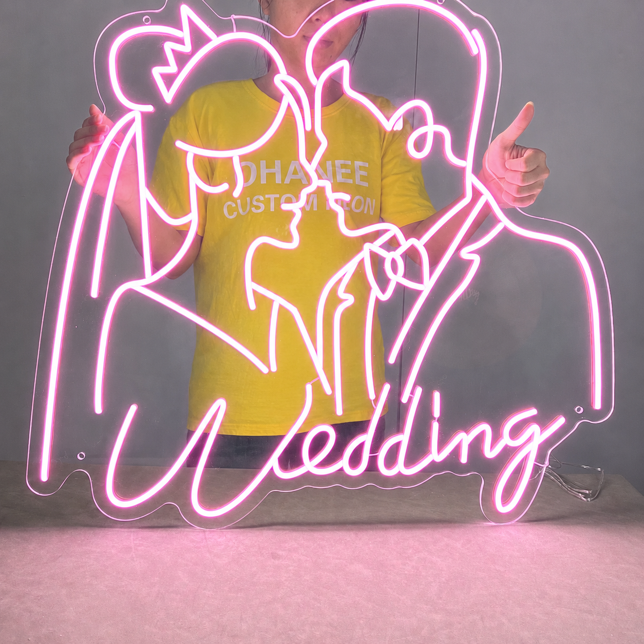 Wedding LED Neon Sign Warm White Bride Groom Neon Light Wall Decor for Wedding Party Backdrop