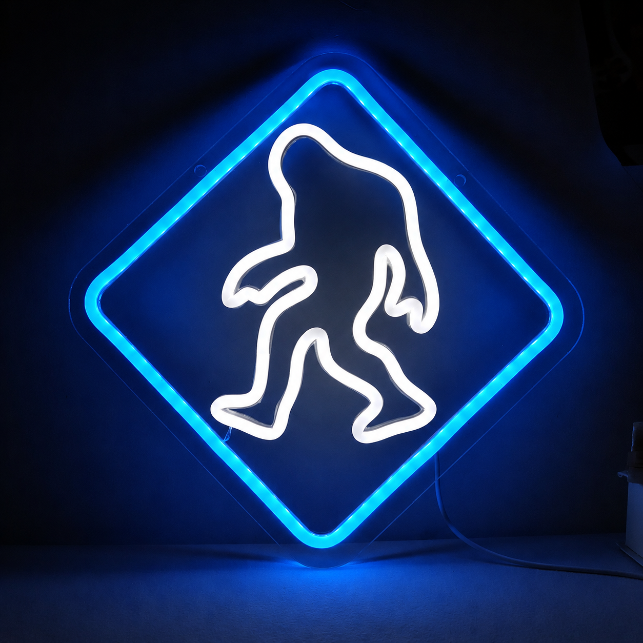 Bigfoot LED Neon Sign Yellow White Sasquatch Neon Light Wall Decor for Bedroom Game Room