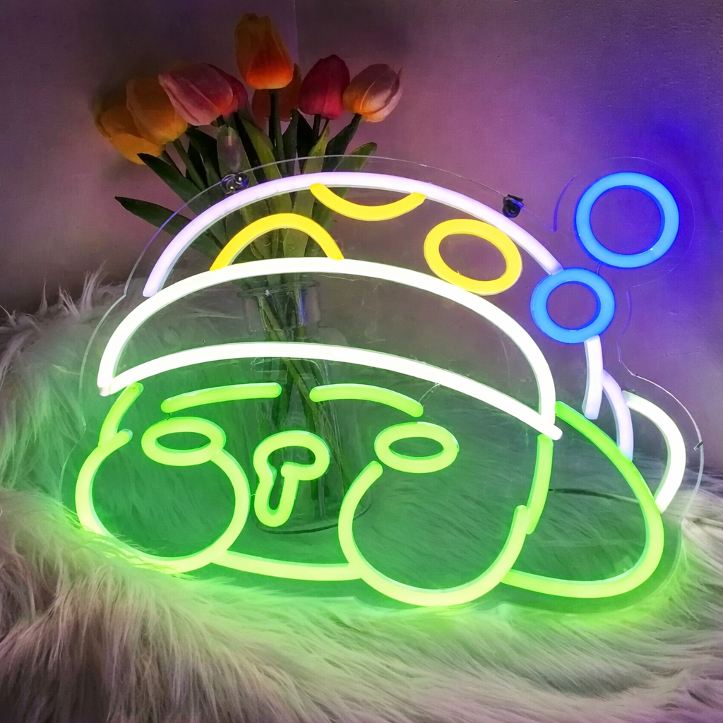 Cute Space Bear LED Neon Sign for Bedroom Aesthetic Room Wall Decor Light